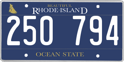 RI license plate 250794