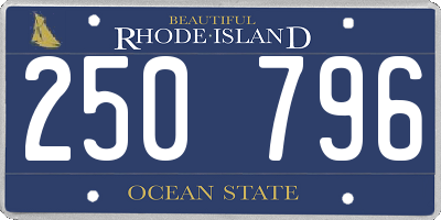 RI license plate 250796