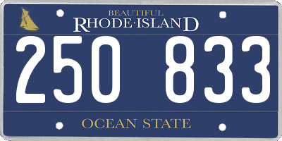 RI license plate 250833