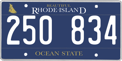 RI license plate 250834