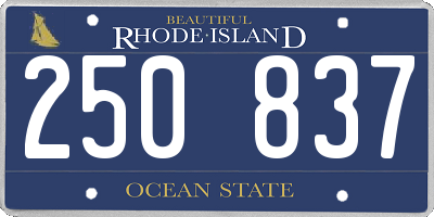 RI license plate 250837