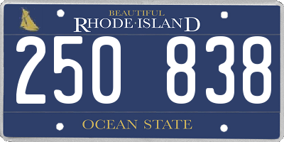 RI license plate 250838