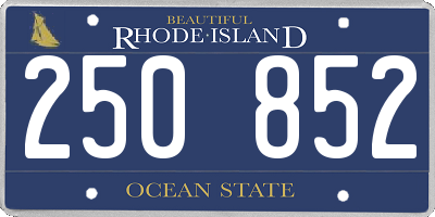 RI license plate 250852