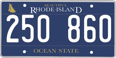 RI license plate 250860