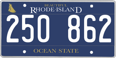 RI license plate 250862