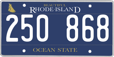 RI license plate 250868