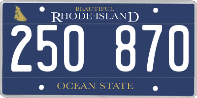 RI license plate 250870