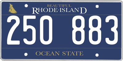 RI license plate 250883