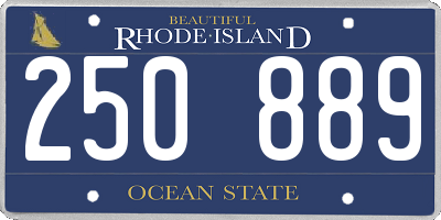 RI license plate 250889