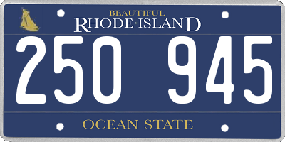 RI license plate 250945