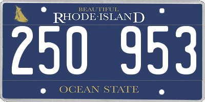 RI license plate 250953