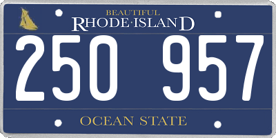 RI license plate 250957