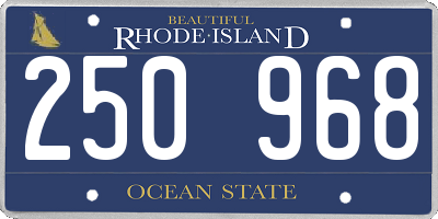 RI license plate 250968