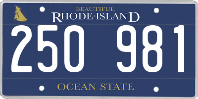 RI license plate 250981
