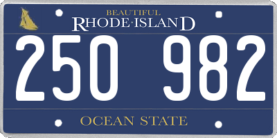 RI license plate 250982