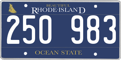 RI license plate 250983