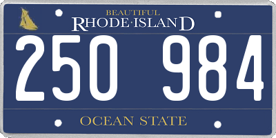 RI license plate 250984