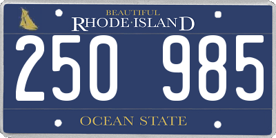 RI license plate 250985