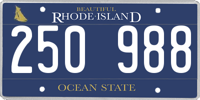 RI license plate 250988