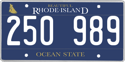 RI license plate 250989