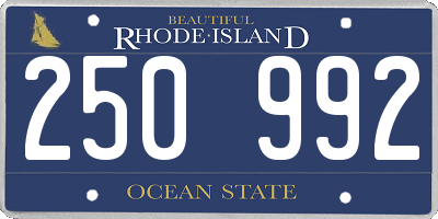 RI license plate 250992