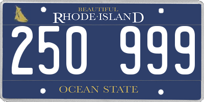 RI license plate 250999