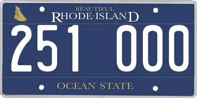 RI license plate 251000
