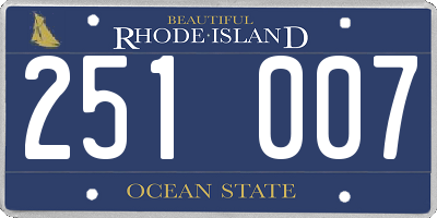 RI license plate 251007