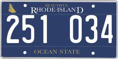 RI license plate 251034