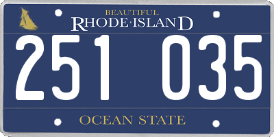 RI license plate 251035