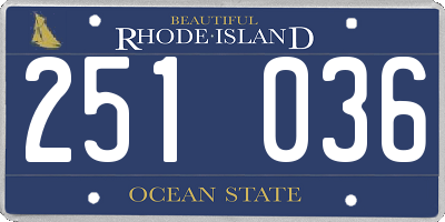 RI license plate 251036