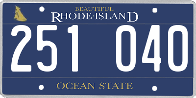RI license plate 251040