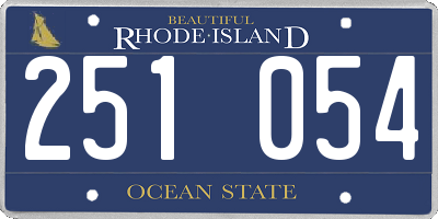RI license plate 251054