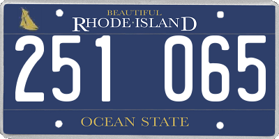 RI license plate 251065