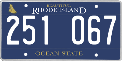 RI license plate 251067