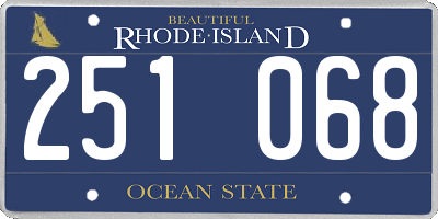 RI license plate 251068