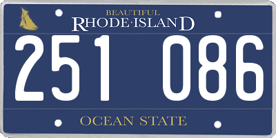 RI license plate 251086