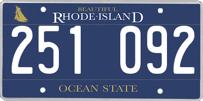 RI license plate 251092