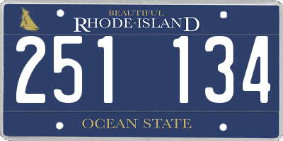 RI license plate 251134