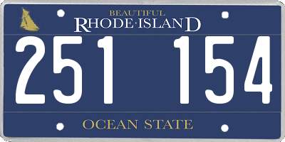 RI license plate 251154