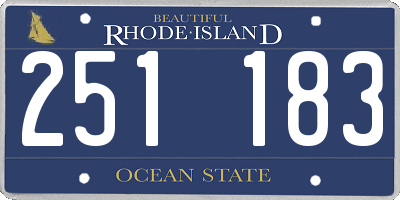 RI license plate 251183