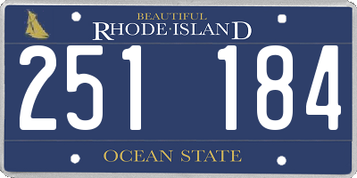 RI license plate 251184