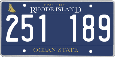 RI license plate 251189