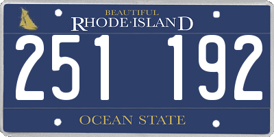 RI license plate 251192