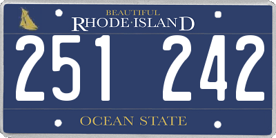 RI license plate 251242