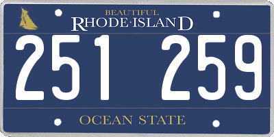 RI license plate 251259