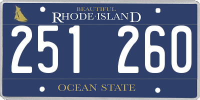 RI license plate 251260