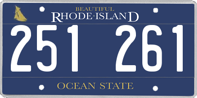 RI license plate 251261