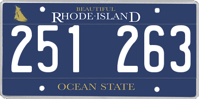 RI license plate 251263
