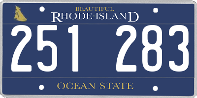 RI license plate 251283